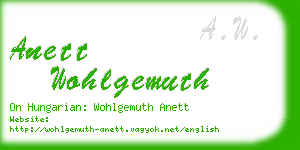 anett wohlgemuth business card